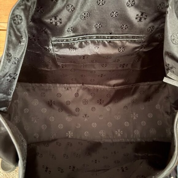 Tory Burch Nylon & Saffiano Leather Packable Travel Zip Tote - Black - Large - Picture 5 of 5